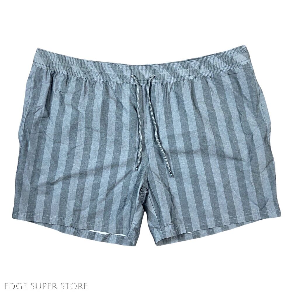 Original Use Gray Striped Bathing Suit Swim 5.5” Inseam Trunks Shorts XL XLarge